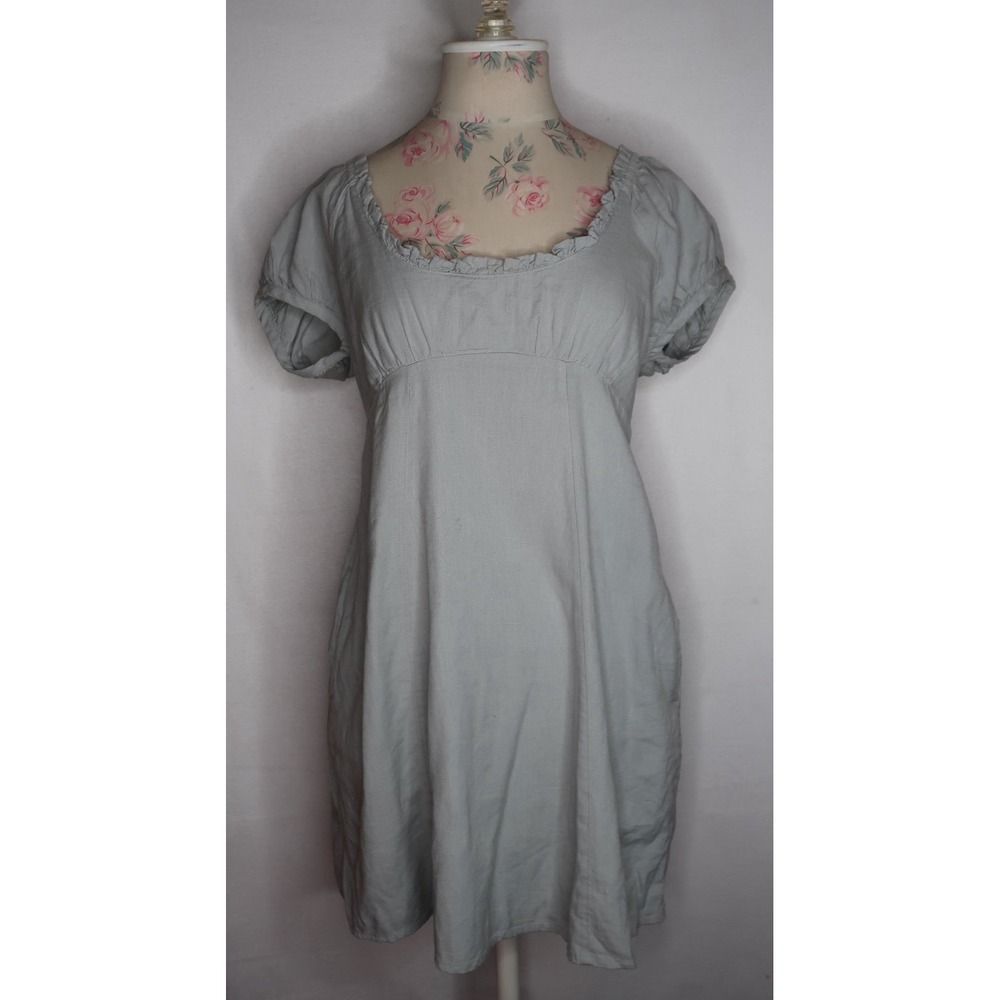 Free People Womens S Mini Dress Puff Sleeve Back Tie Babydoll Cottagecore